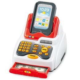 Velký moderní supermarket na kolečkách s doplňky zelený