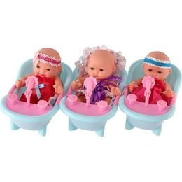 Panenka miminko v modrém oblečení s dudlíkem a dekou