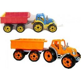 Traktor s vlekem na volný chod - mix 2 barvy