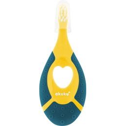 První zubní kartáček se silikonovým kousátkem zelenožlutý