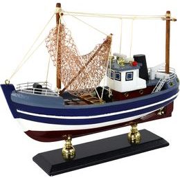 Sběratelský model rybářské lodi modré