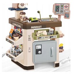 Velký moderní supermarket na kolečkách s doplňky zelený