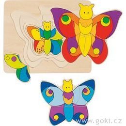 Vícevrstvé puzzle - Motýlek, 11 dílů