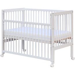 Postýlka se stahovacím bokem Scarlett Perta - buk - bílá 120 x 60 cm