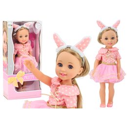 Dětská panenka Pretty Girl s čelenkou a hřebenem 38 cm