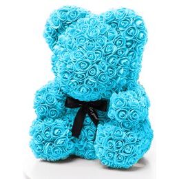 Medvídek z růží modrý Rose Bear 40 cm