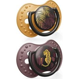 Lovi Silikonové dynamické dudlíky 3-6m, Jungle Vibes Girl - hořčice/lila