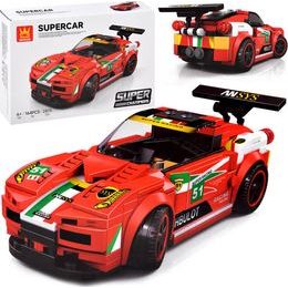 Stavebnice sportovní auto 164 dílků + samolepky