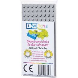 LW Toys Oboustranná deska 8 x 16 (bodů) - světle šedá