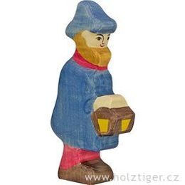 Pastýř s holí (série III) - dřevěná postavička do betlému