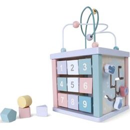 Dřevěná vzdělávací kostka s hodiny ECOTOYS