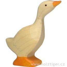 Malá bílá husička - dřevěné zvířátko