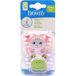 Dr Brown's Ortodontický dudlík Prevent svítící, 2ks, 0-6m, modrý