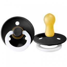 BIBS Dudlík z přírodního kaučuku 6m+ 1ks, černý, zářící ve tmě