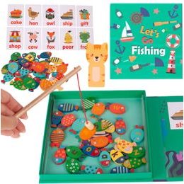 Dřevěné rybičky na lovení na magnet 26 kusů