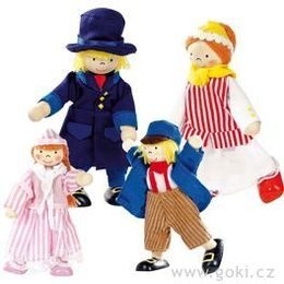 Panenky do domečku - rodina obchodníka, 4 ks