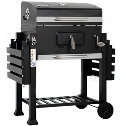 Zahradní gril na dřevěné uhlí s litinovým roštem 60 x 45 cm