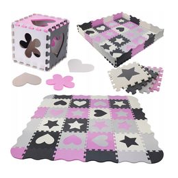 Výuková pěnová podložka Motivy 36ks růžová