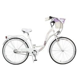 Městské Retro kolo Village 26" bílá + pletený košík