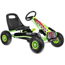 Dětská šlapací motokára s nafukovacími koly Formule 15 zelená