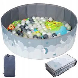 Suchý bazén s míčky 100 ks šedá s obláčky
