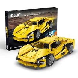 CaDA dětská stavebnice Sportovní auto 357 dílků žluté