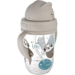 Canpol babies Nevylévací hrníček se slámkou a závažím Exotic Lenochod - šedý, 270 ml