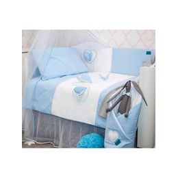 5-dílné ložní povlečení Belisima Tři srdce 90/120 bílo-modré 90/120 cm