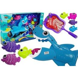 Sada rybiček se žralokem a síťkou do vany