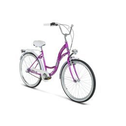 Městské Retro kolo Village 26" bílá + pletený košík