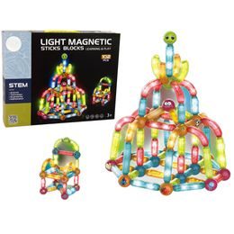Magnetická svítící stavebnice Light Sticks 128 dílků