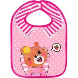 Plastový bryndáček Medvídek, růžový