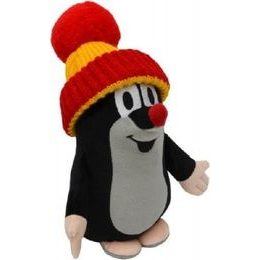 Krtek s kulichem červeno-žlutým stojící