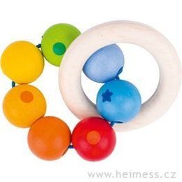 Duha dva kruhy - dřevěná hračka pro miminka (Heimess soft colors)