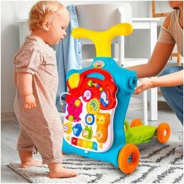 Chodítko 2v1 s hrací dekou a piankem Playmat Stroller