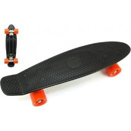 Skateboard - pennyboard - černá barva, oranžová kola