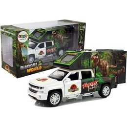 Obytný přívěs s dinosaury bílý