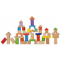 Ecotoys sada dřevěných kostek 50 ks v boxu