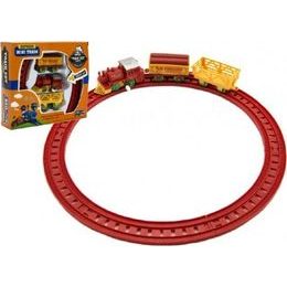 Vlak na klíček + 2 vagónky s kolejemi - mix 2 barvy