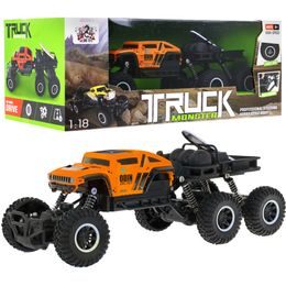Auto na dálkové ovládání šestikolové Monster Truck oranžové 1:18