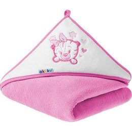 Akuku Dětská osuška s kapucí 100x100cm, froté - Kočička, růžová