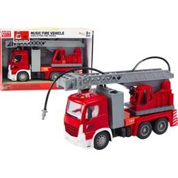 Hasičské auto s žebříkem na setrtvačník se světly, zvuky