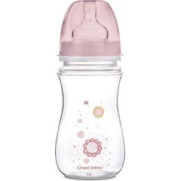 CANPOL 35/217 Antikoliková lahvička se širokým hrdlem Easystart Newborn Baby 240 ml růžové květy