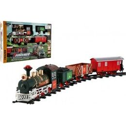 Vlak + 3 vagóny s kolejemi - 8ks na baterie