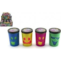 Sliz - hmota 80g s obličejem - tekoucí prdící - mix 4 barvy