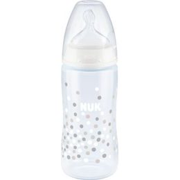 Nuk Láhev indikátor teploty, latexová savička, 0-6m - bílá