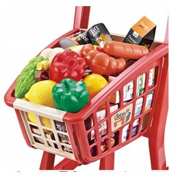 Velký moderní supermarket na kolečkách s doplňky zelený