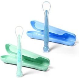 BabyOno Flexibilní lžičky, 2 ks, žlutá/šedá