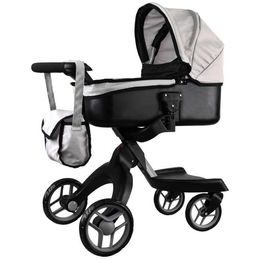 Alice moderní hluboký kočárek pro panenky 4544 šedý