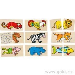 Pexeso a puzzle v jednom - Veselá zvířátka